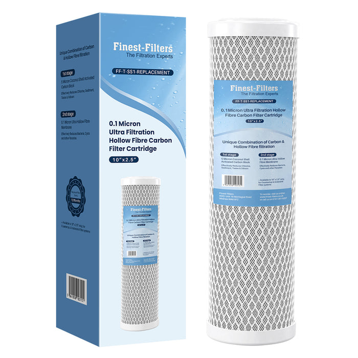 10" 0.1 Micron Ultra Fine Hollow Fibre Carbon Filter Cartridge (for Countertop Filter System)