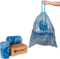 13 Gallon Opaque Gray Blue Tall Kitchen Drawstring Trash Bags, 100% Recycled Plastic-Brown Box Pack