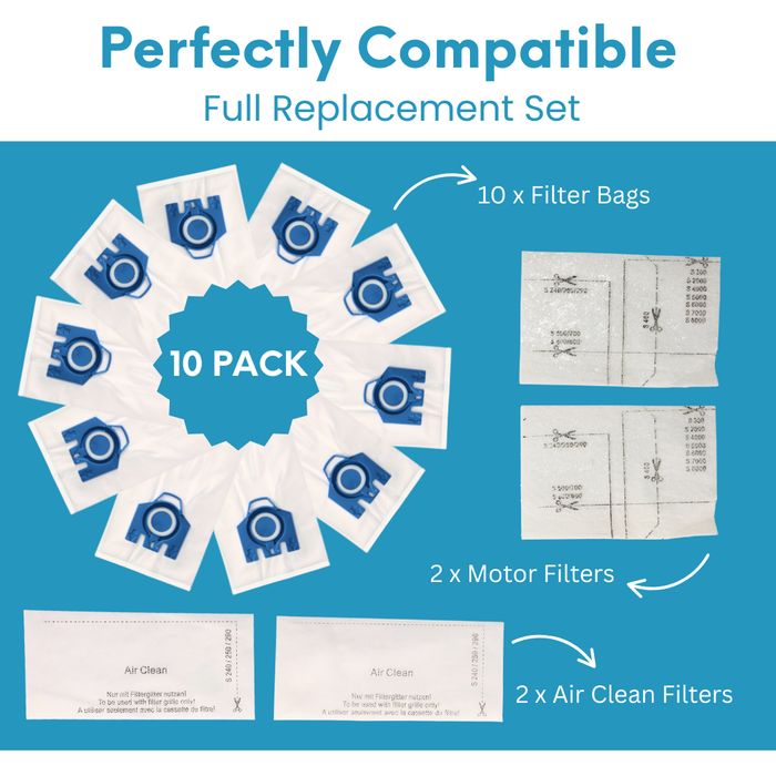 14pc Replacement Bag and Filter Kit Compatible with Miele Type GN