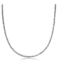 15" CHOKER SILVER FACETED HEMATITE 2MM BEAD