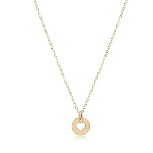 16" NECKLACE GOLD - LOVE GOLD SMALL DISC