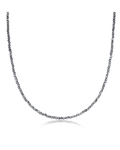 17" Choker Silver Faceted Hematite 2mm Bead