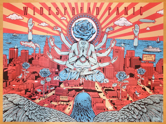 2014 Widespread Panic - Cleveland Red Variant Poster by Shock