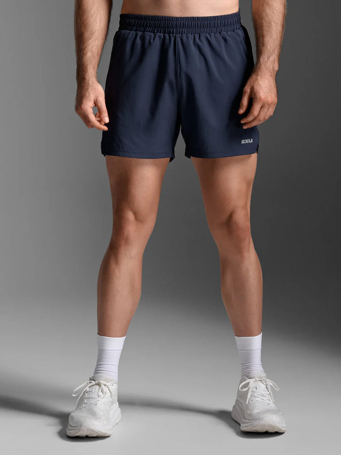 2XU Men's Aero 5 Inch Shorts - Midnight/Silver Reflective