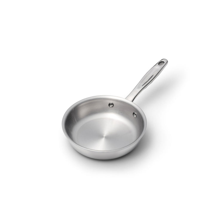 360 Cookware 7 inch stainless steel fry pan with long handle isolated on white background