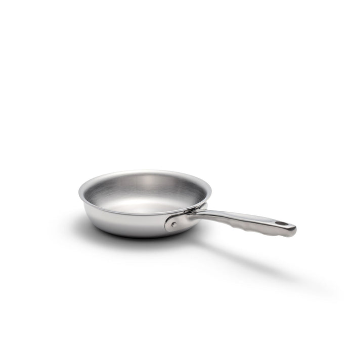 360 Cookware 7 inch stainless steel fry pan with long handle isolated on white background