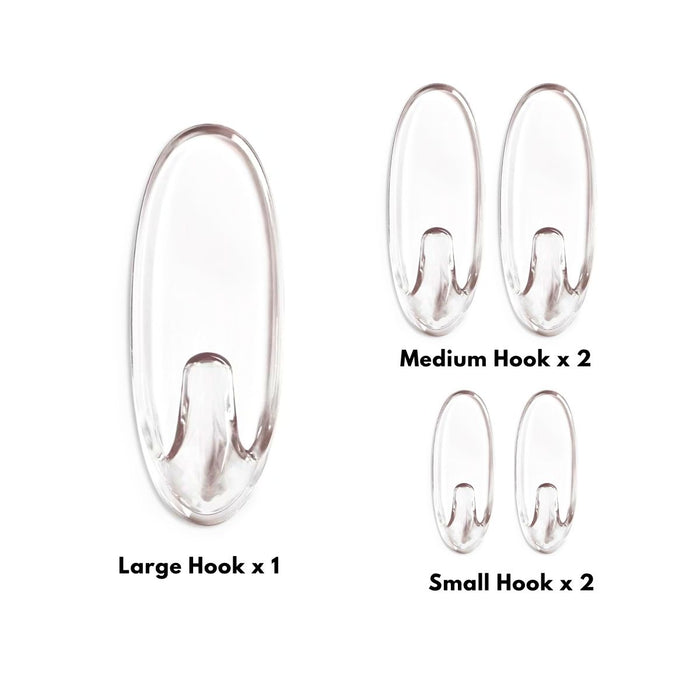 3M Command 17091-5CLR Christmas Pack Assorted Clear Hooks