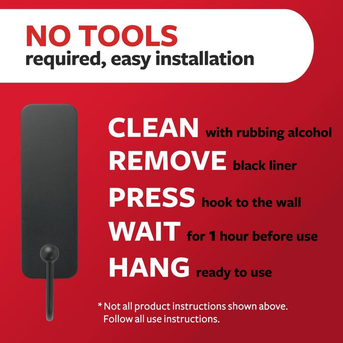 3M Command Bath Hook, Medium, Matte Black, 1 Hook 2 Strips per Pack, Bathroom Organization