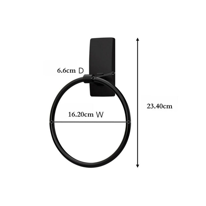 3M Command Bath Matte Black Towel Ring, 1 Towel Ring, 2 Strips