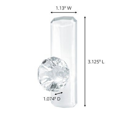 3M Command Clear Large Crystal Hook 1 Hooks/2 Strips/1.8 Kg