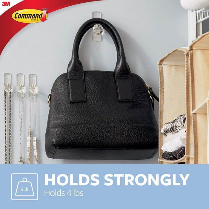 3M Command Clear Large Crystal Hook 1 Hooks/2 Strips/1.8 Kg