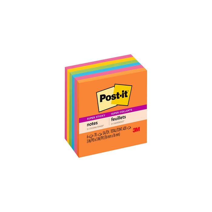 3M Post-it Super Sticky Note Rio De Janeiro 3x3 inch 654-5SSAU 5 Pads/Pack, 90 Sheets/Pad