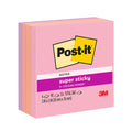3M Post-It Super Sticky Notes 3x3 inch Flamingo 654-4SSFLA 4 Pads, 90 Sheets/pad