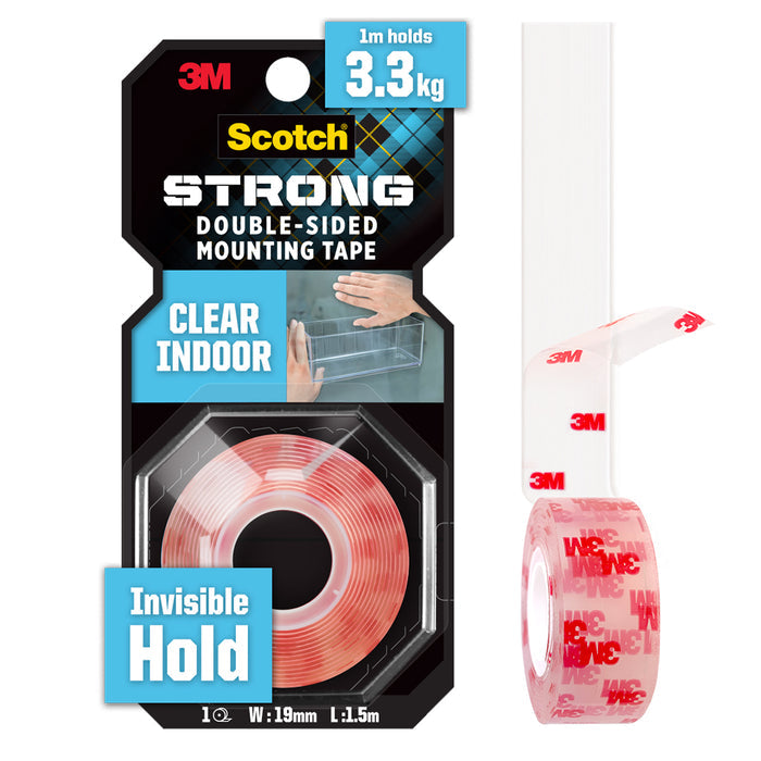 3M Scotch Clear Double Sided Mounting Tape 19 mm x 1.5 m / 19 mm x 4 m