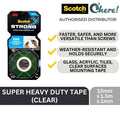 3M Scotch Super Heavy Duty Tape for Glass & Acrylic - Flat, Smooth & Clear Surfaces Transparent 12 mm X 1.5 Meter