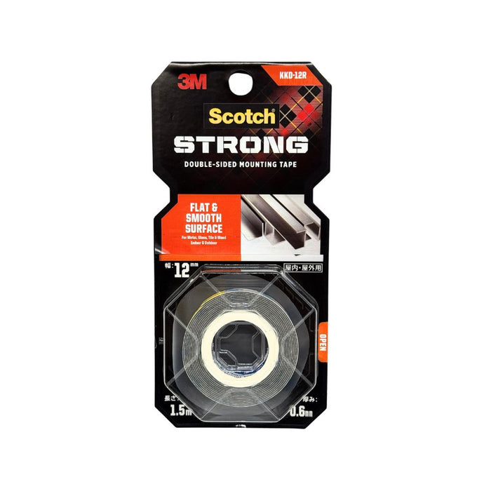 3M Scotch Super Heavy Duty Tape for Metal, Glass, Tiles & Woods, Flat & Smooth Surfaces 12 mm X 1.5 Meter