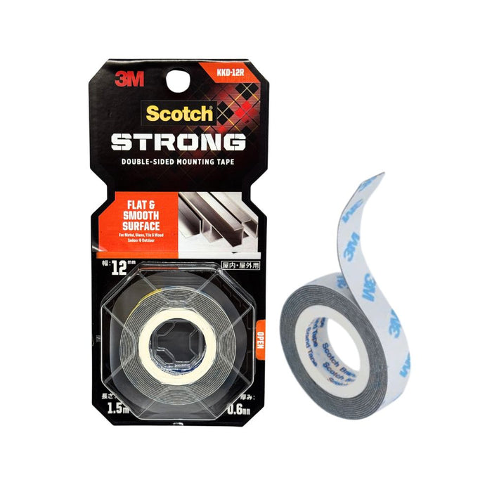 3M Scotch Super Heavy Duty Tape for Metal, Glass, Tiles & Woods, Flat & Smooth Surfaces 12 mm X 1.5 Meter