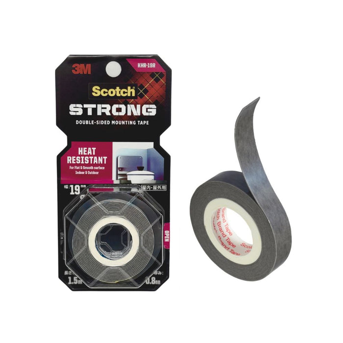 3M Scotch Super Heavy Duty Tape Heat Resistant, Flat & Smooth Surfaces Grey 19 mm 1.5 Meter