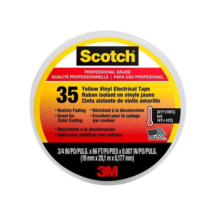 3M Scotch Vinyl Colour Coding Tape 35 3/4'' X 66' Yellow
