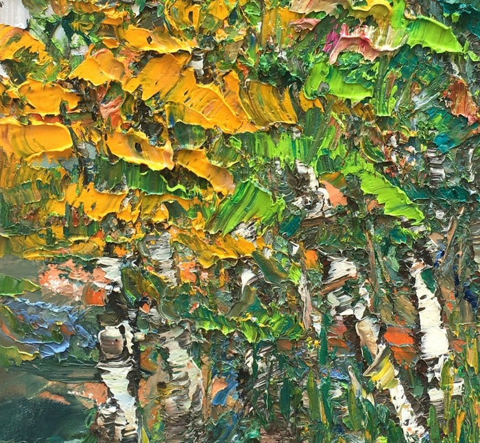 Abstract Painting, Forest Tree Painting, Small Oil Painting, Heavy Texture Oil Painting-Paintingforhome
