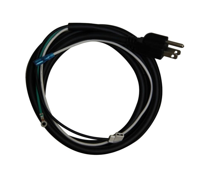 AC power cord A5246 with plug and three exposed wire ends for electrical appliance connection isolated on white background