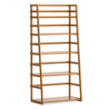 Light Golden Brown | Acadian Ladder Shelf Bookcase