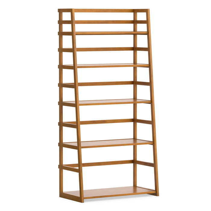 Light Golden Brown | Acadian Ladder Shelf Bookcase