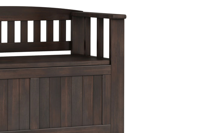 Brunette Brown | Acadian Small Entryway Storage Bench