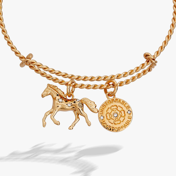 Alex & Ani Horse Rope Textured Charm Bangle