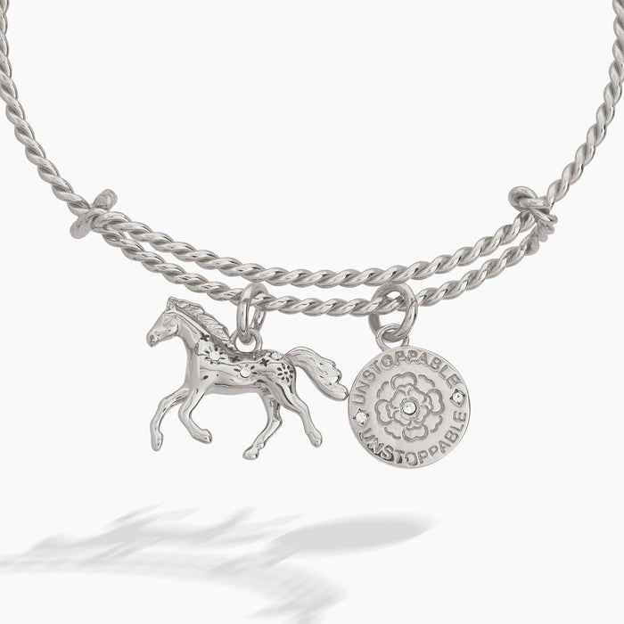 Alex & Ani Horse Rope Textured Charm Bangle