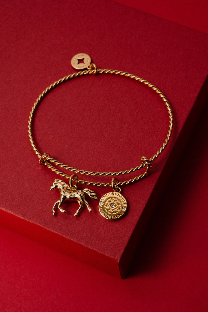 Alex & Ani Horse Rope Textured Charm Bangle