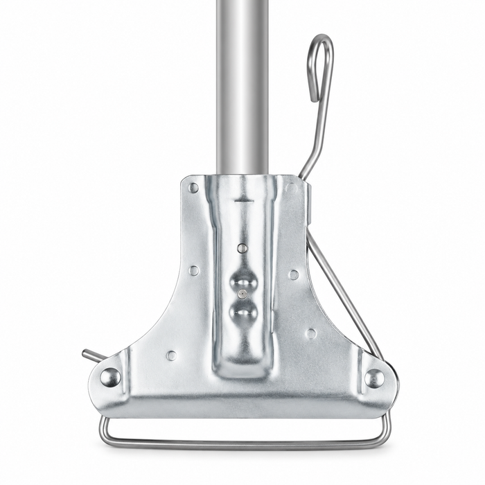 Aluminium fan mop handle with steel clip