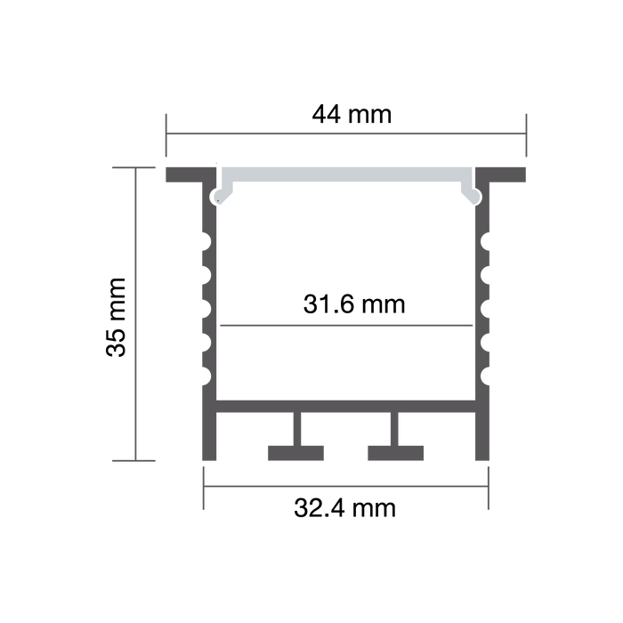 Aluminum Profile PW-CASE-035 – LED aluminum channel profile, view 4 | LAMP & LIGHT - Design forward Decorative lamp , Downlights, pendant lamp , striplights