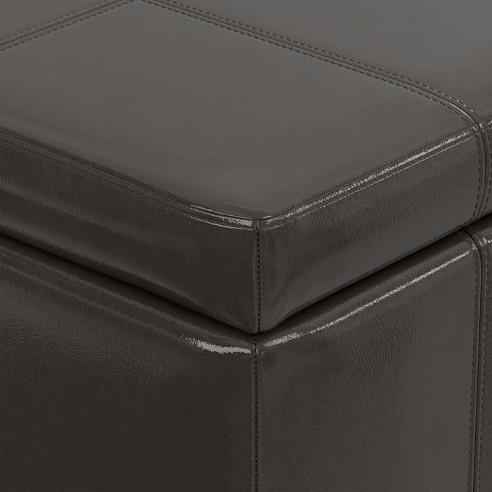 Tanners Brown Vegan Leather | Amelia Storage Ottoman Bench