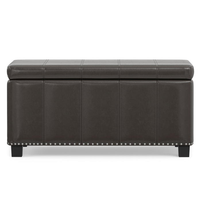 Tanners Brown Vegan Leather | Amelia Storage Ottoman Bench