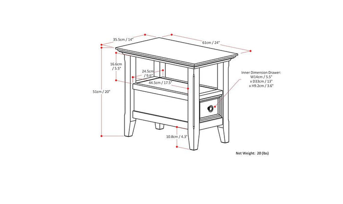 Amherst Narrow Side Table