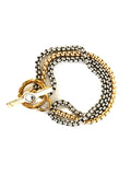Antique Silver and Gold Venetian Chain Bracelet