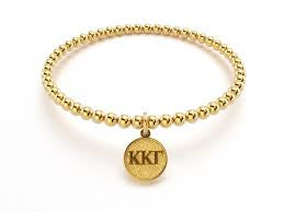 AOPi Sorority Gold Plated Greek Beaded Bracelet