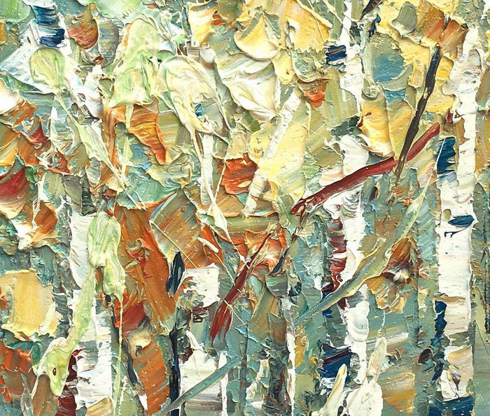 Autumn Tree Painting, Abstract Landscape Painting, Small Oil Painting, Heavy Texture Oil Painting, 10X12 inch-Paintingforhome
