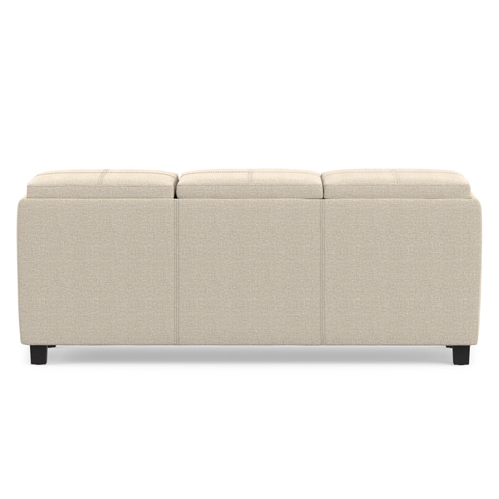 Natural Linen Style Fabric | Avalon 3 Trays Ottoman in Linen