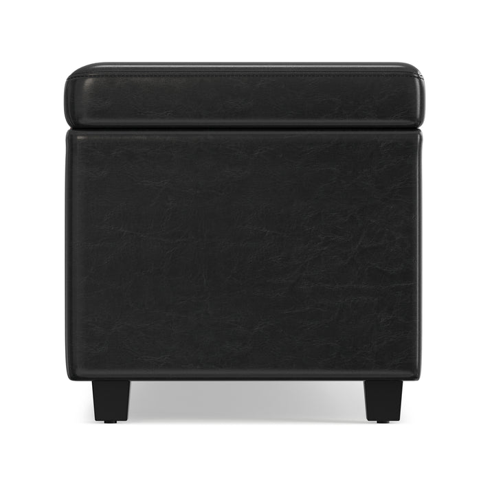 Midnight Black | Avalon 60 inch Storage Ottoman Bench