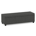 Slate Grey Linen Style Fabric | Avalon Extra Large Storage Ottoman in Linen