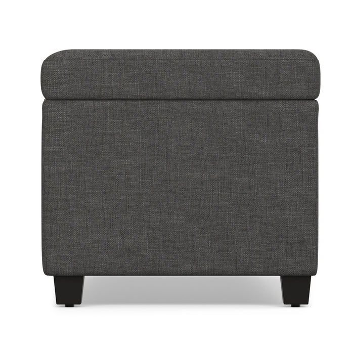 Slate Grey Linen Style Fabric | Avalon Extra Large Storage Ottoman in Linen