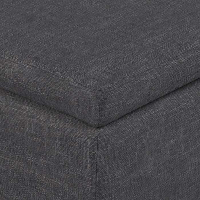 Slate Grey Linen Style Fabric | Avalon Storage Ottoman in Linen