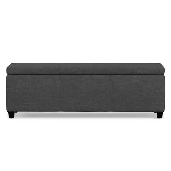 Slate Grey Linen Style Fabric | Avalon Storage Ottoman in Linen