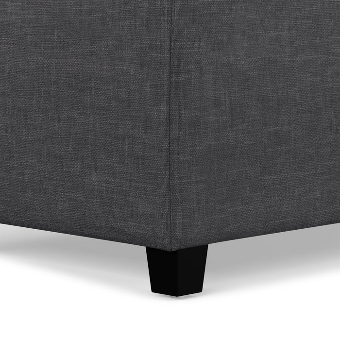 Slate Grey Linen Style Fabric | Avalon Storage Ottoman in Linen