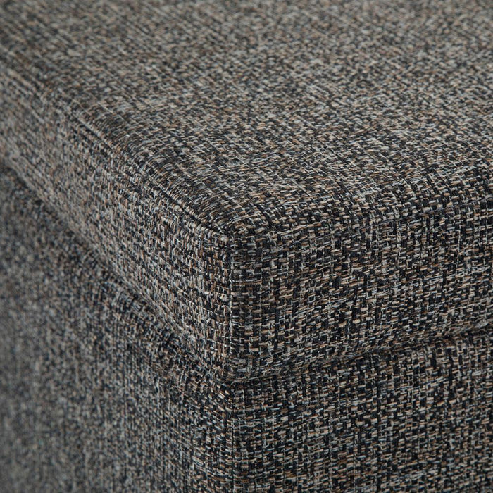 Ebony Tweed Style Fabric | Avalon Large Storage Ottoman Bench in Tweed Style Fabric