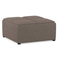 Fawn Brown Linen Style Fabric | Avalon Table Ottoman in Linen