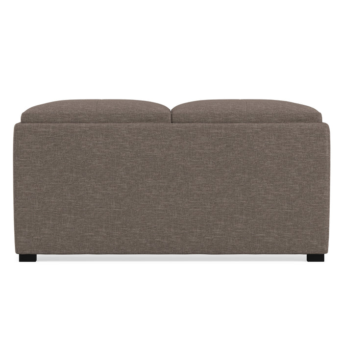 Fawn Brown Linen Style Fabric | Avalon Table Ottoman in Linen