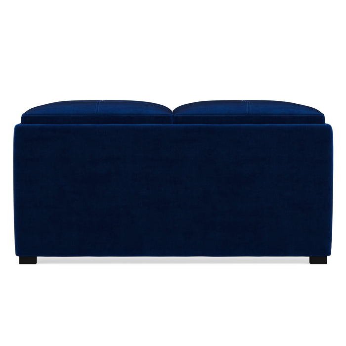 Blue Velvet Fabric | Avalon Table Ottoman in Velvet Fabric